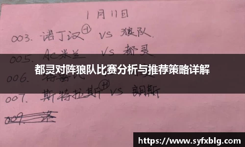 都灵对阵狼队比赛分析与推荐策略详解